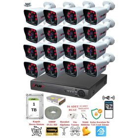 Fury 5525A 16 Kameralı 5MP Lensli 1080P 2MP Görüntü 6 Atom 1TB Gece Görüşlü Full HD Güvenlik Kamerası