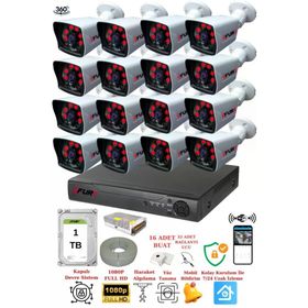 Fury 5525A 16 Kameralı 5MP Lensli 1080P 2MP Görüntü 6 Atom 1TB Gece Görüşlü Full HD Güvenlik Kamerası