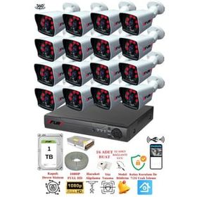 Fury 5525A 16 Kameralı 5MP Lensli 1080P 2MP Görüntü 6 Atom 1TB Gece Görüşlü Full HD Güvenlik Kamerası