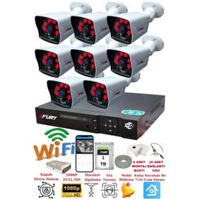 Fury 5525A 8 Kameralı 5MP Lensli 1080P 2MP Görüntü 1TB 6 Atom Gece Görüşlü Full HD Güvenlik Kamerası
