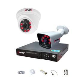 Fury 5525DI 2 Kameralı 5MP 3.6 mm Lens 2MP Görüntü 1TB 6 Atom Led Gece Görüşlü Full HD Güvenlik Kamerası