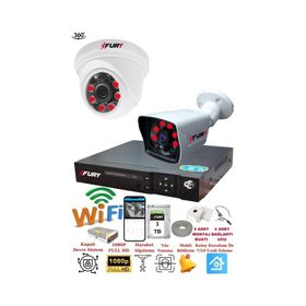 Fury 5525DI 2 Kameralı 5MP 3.6 mm Lens 2MP Görüntü 1TB 6 Atom Led Gece Görüşlü Full HD Güvenlik Kamerası