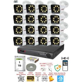 Fury 5525W 16 Kameralı 5MP Lens 1080P 2MP Color Görüntü 8 Warm Led 1TB Gece Görüş Full HD Güvenlik Kamera