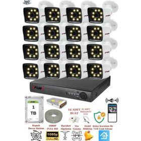 Fury 5525W 16 Kameralı 5MP Lens 1080P 2MP Color Görüntü 8 Warm Led 1TB Gece Görüş Full HD Güvenlik Kamera