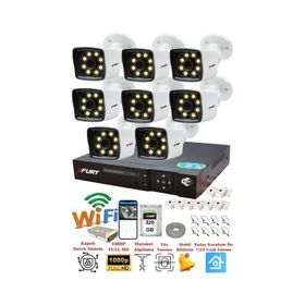 Fury 5525W 8 Kamera 5MP Lens 1080P 2MP Color Görüntü 320GB 8 Warm Led Gece Görüş FHD Güvenlik Kamera Sistemi