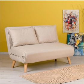 Futon Pafu Folde 120 İkili Yataklı Katlanır Krem Koltuk