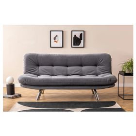 Futon Pafu Hippo Gri Yataklı Üçlü Koltuk