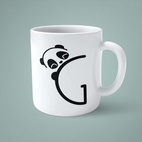 G Harfi Panda Alfabe Baskılı Kupa