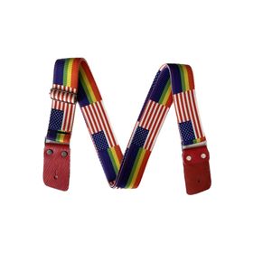 G-Strap Stars-Stripes Deri Uçlu Ukulele ve Gitar Askısı