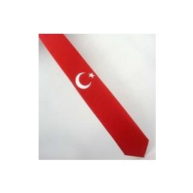 Gaffy AK-01 Ay Yıldız Desen Dokuma Kırmızı Kravat
