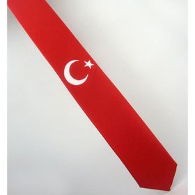 Gaffy AK-01 Ay Yıldız Desen Dokuma Kırmızı Kravat