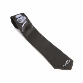 Gaffy AK-03 Atatürk Ve İmza Desenli Dokuma Siyah Kravat