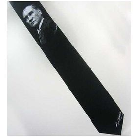 Gaffy AK-03 Atatürk Ve İmza Desenli Dokuma Siyah Kravat