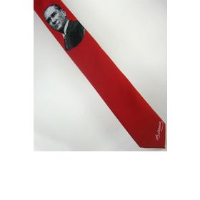 Gaffy AK-04 Atatürk Ve İmza Desenli Dokuma Kırmızı Kravat