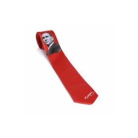 Gaffy AK-04 Atatürk Ve İmza Desenli Dokuma Kırmızı Kravat