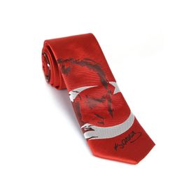 Gaffy AK-06 Ay Yıldız Ve Atatürk Desenli Dokuma Kırmızı Kravat