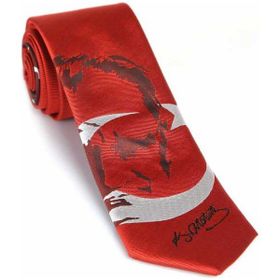 Gaffy AK-06 Ay Yıldız Ve Atatürk Desenli Dokuma Kırmızı Kravat