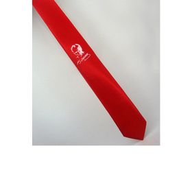 Gaffy AK-08 Atatürk Ve İmza Baskili Slim Fit Saten Kırmızı Kravat