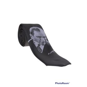 Gaffy AK-24 Siyah Atatürk Ve İmza Desenli Kravat