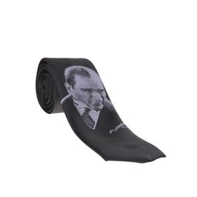 Gaffy AK-24 Siyah Atatürk Ve İmza Desenli Kravat