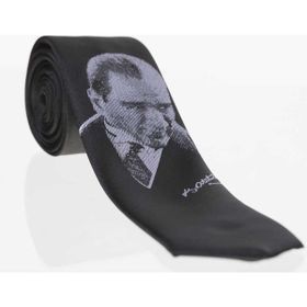 Gaffy AK-24 Siyah Atatürk Ve İmza Desenli Kravat