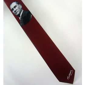 Gaffy AK-26 Bordo Atatük İmza Desenli Kravat