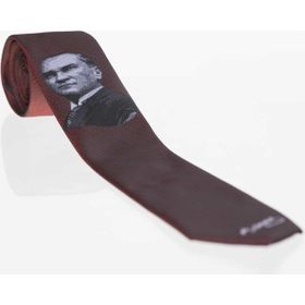 Gaffy Atatürk İmza Desenli Dokuma Bordo Kravat