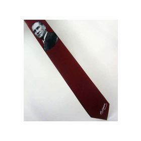 Gaffy Atatürk İmza Desenli Dokuma Bordo Kravat