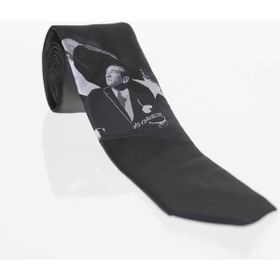 Gaffy Atatürk ve İmza Desenli Dokuma Siyah Kravat