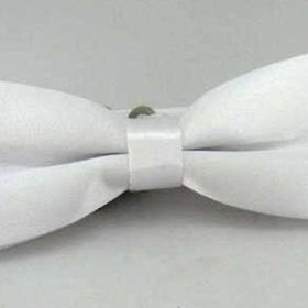 Gaffy Beyaz Çocuk Boy Düz Renk Saten Papyon