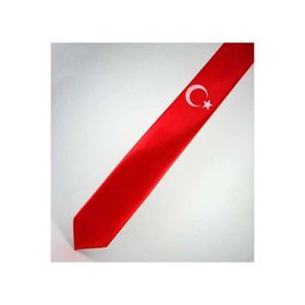 Gaffy Çocuk Boy Ay-Yıldız Baskılı Saten Kırmızı Kravat