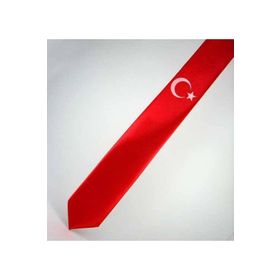 Gaffy Çocuk Boy Ay-Yıldız Baskılı Saten Kırmızı Kravat