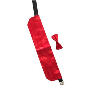 Gaffy Kırmızı Çocuk Boy Düz Renk Saten Kuşak Papyon Takım