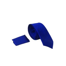 Gaffy KLR GYM SK-26 Saks Slim Fit İnce Model Düz Renk Mendilli Saten Kravat