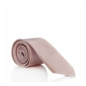 Gaffy SS-39 Pudra Pembe Slim Fit Düz Renk Mendilli Saten Kravat
