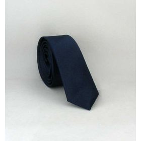 Gaffy USS-03 Lacivert Ultra Slim Fit Düz Renk Saten Kravat