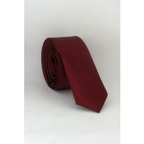 Gaffy USS-04 Bordo Ultra Slim Fit Düz Renk Saten Kravat