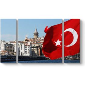 Galata Kulesi Türk Bayrağı Tablosu