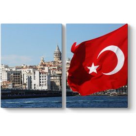 Galata Kulesi Türk Bayrağı Tablosu