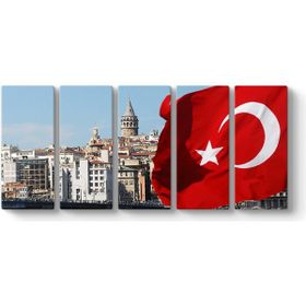 Galata Kulesi Türk Bayrağı Tablosu