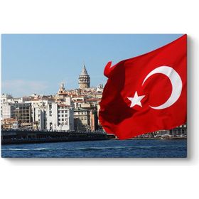 Galata Kulesi Türk Bayrağı Tablosu