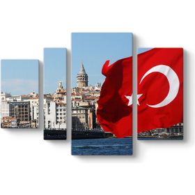 Galata Kulesi Türk Bayrağı Tablosu