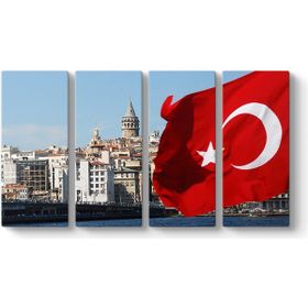 Galata Kulesi Türk Bayrağı Tablosu