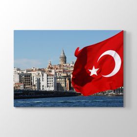 Galata Kulesi Türk Bayrağı Tablosu