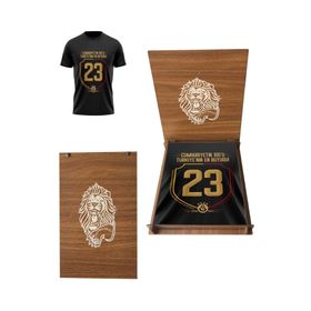Galatasaray Aslan Ahşap Kutulu Lisanslı 2023 Şampiyonluk Çocuk T-Shirt