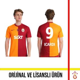 Galatasaray Lisanslı 2023/2024 Parçalı 5 Yıldızlı İç Saha Icardi Baskılı Sarı Kırmızı Forma