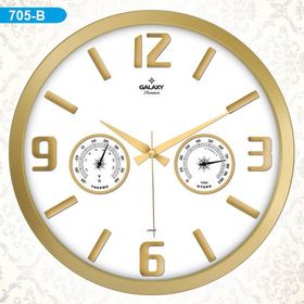 Galaxy 705-B Gold Termometreli Duvar Saati