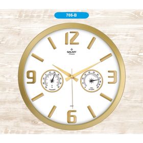 Galaxy 705-B Gold Termometreli Duvar Saati