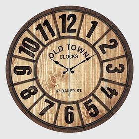 Galaxy Old Town Serisi Bölme Kadranlı 50 cm Fındık Renkli Duvar Saati
