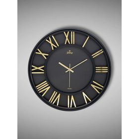 Galaxy Premium Serisi Modern Tasarımlı Roma Rakamlı 40 cm Siyah Gold Duvar Saati
